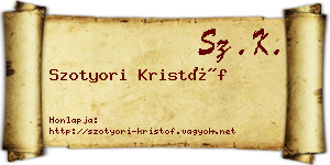 Szotyori Kristóf névjegykártya